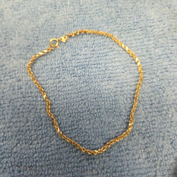 Authentic ORO 14K Solid Yellow Gold Bracelet Rope OR 1+ gram NOT SCRAP 6.8" - Picture 1 of 14